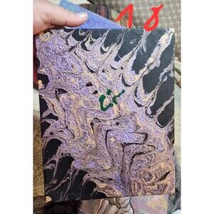 Obsidian Bloom Abstract Pour 10x8 Canvas – Black Gold Lavender Art